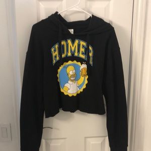 Simpsons Homer Cropped Sweatshirt